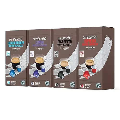 Amazon Ristretto Cápsulas de café espresso compatibles con Nespresso, tueste medio