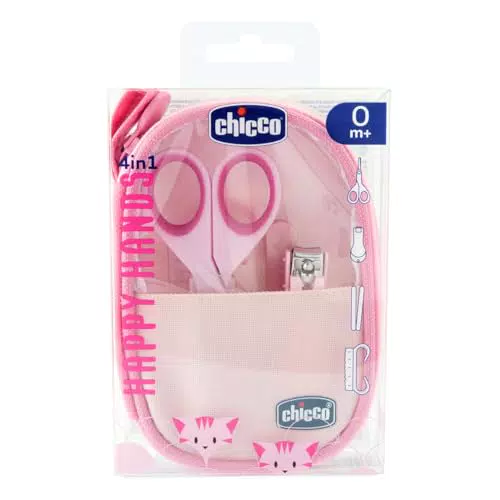 Chicco Happy Hand - Set de cuidado de uñas para bebés con tijeras y cortaúñas