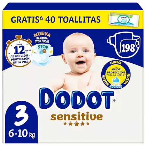 Dodot Pañales Bebé Sensitive, Nº1 en Protección de la Piel