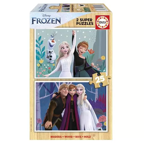 Educa - Set de Puzzles Infantiles de Madera, Modelo Frozen, 26 x 18 cm