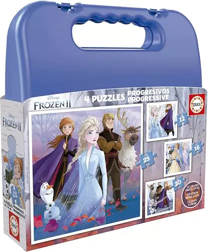 Educa Puzzles Infantiles Princesas Disney - Maleta con Puzzles Progresivos