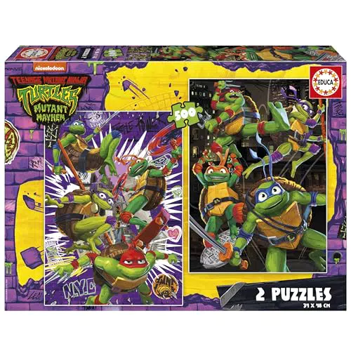 Educa Pack de 2 Puzzles Ninja Turtles - Medidas: 34 x 48 cm, A partir de 11 años