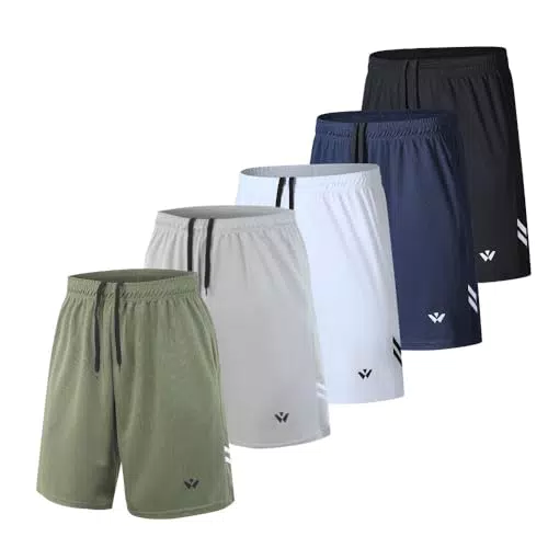 Fovdtaa Pantalones Cortos Deportivos para Hombre con Bolsillos y Cintura Elástica