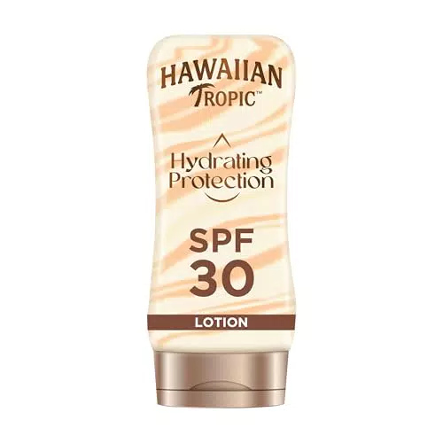 Hawaiian Tropic Loción Solar Hidratante SPF 30, Resistente al Agua, 180 ml