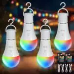 Kimjo Bombilla LED E27 Recargable USB con Control Remoto 7W Regulable para Camping
