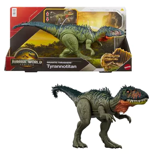 Mattel Jurassic World Tiranotitán Grandes Embestidas, Figura de Dinosaurio JCL75