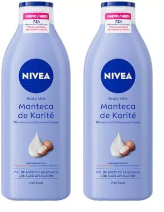 NIVEA Body Milk Manteca de Karité - Leche corporal hidratante 72h con ácido hialurónico