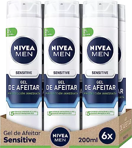 NIVEA MEN Gel de Afeitar Sensitive con tecnología Ultra Glide para piel sensible