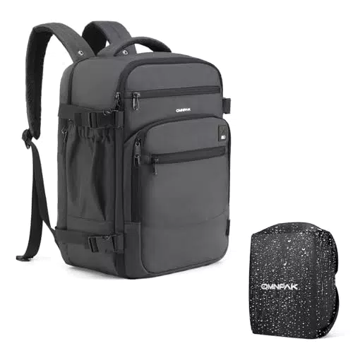 Omnpak Mochila Ryanair 40x20x25 con Funda para la Lluvia, Equipaje de Cabina