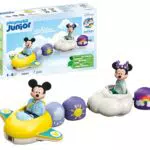 PLAYMOBIL Junior Mickey y Minnie - Tren Nube con avión y vehículo sostenible
