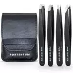 Portentum Pinzas depilatorias de precisión en acero inoxidable para facial