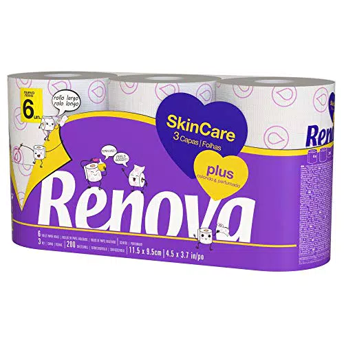 RENOVA Papel Higiénico Decorado Perfumado Skin Care Plus