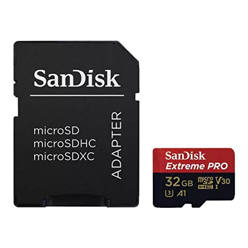 SanDisk Extreme PRO microSDHC 32 GB, velocidad lectura hasta 100 MB/s, Clase 10, U3, A1