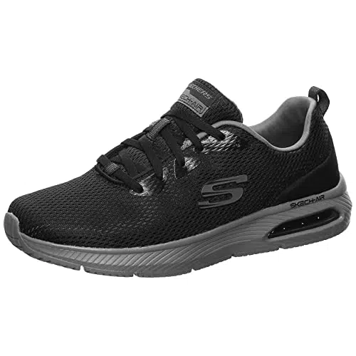 Skechers DYNA-AIR, Zapatillas Hombre, Black Mesh/Charcoal Trim