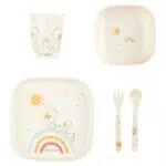 Sterntaler Juego de vajilla Edda Lou para niños, incluye vaso, plato y cubiertos