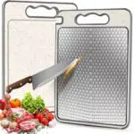 Tabla de Cortar de Acero Inoxidable Doble Cara - Ideal para Carne y Verduras
