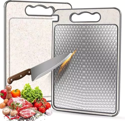 Tabla de Cortar de Acero Inoxidable Doble Cara - Ideal para Carne y Verduras