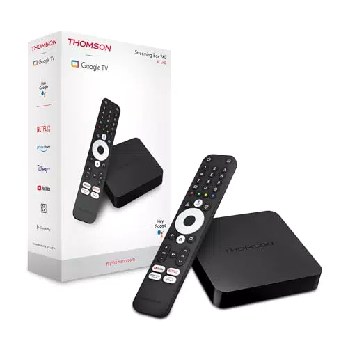 Thomson Streaming Box Plus 270 - Google TV 4K UHD con Altavoz Integrado