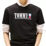 Tommy Jeans Camiseta de Manga Corta Hombre Flag Tee Regular Fit