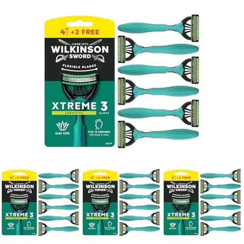 Wilkinson Sword Xtreme 3 Sensitive - Maquinillas de afeitar desechables con aloe vera