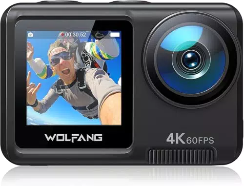 WOLFANG GA420 Cámara Deportiva 4K 60FPS con Doble Pantalla y WiFi