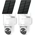 YESYAMO Cámara de Vigilancia WiFi Solar 2.4 GHz con PTZ y Visión Nocturna