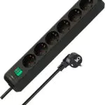 Brennenstuhl Eco-Line regleta de enchufes con 6 Tomas de Corriente Negro