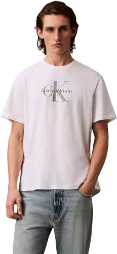 Calvin Klein Camiseta de Manga Corta para Hombre Monologo Tee de Algodón