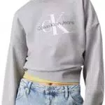 Calvin Klein Sudadera Mujer Monologo French Terry con Cuello Redondo