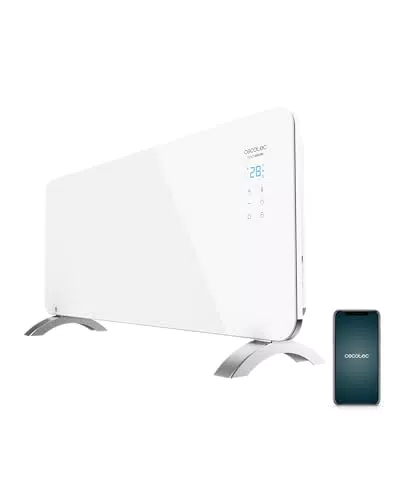 Radiador Eléctrico Cecotec Ready Warm 6750 Crystal Connection - 2000 W, Wifi, Termostato Regulable