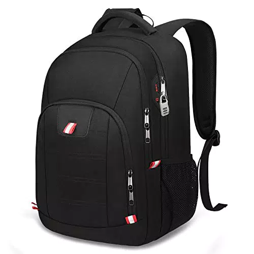 Della Gao Anti-Theft Laptop Backpack, Mochila de negocios con ranura de carga USB Mochila de trabajo impermeable para hombres y mujeres Se adapta a la computadora de 15.6 pulgadas Negro