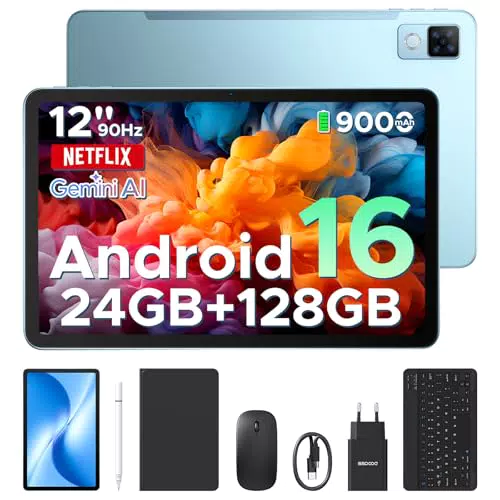 DOOGEE U12 VIP Tablet Android 12" 24GB RAM 128GB Gemini AI con Teclado y Lápiz