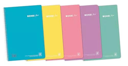 Enri Cuadernos A4 Cuadrícula 4x4 Tapa Plástica 80 Hojas