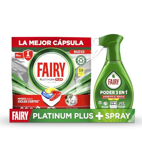 Fairy Platinum Plus Cápsulas de Lavavajillas Todo en Uno Limón