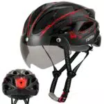 Favoto Casco de Bicicleta para Adultos con Gafas de Protección y Luz Trasera
