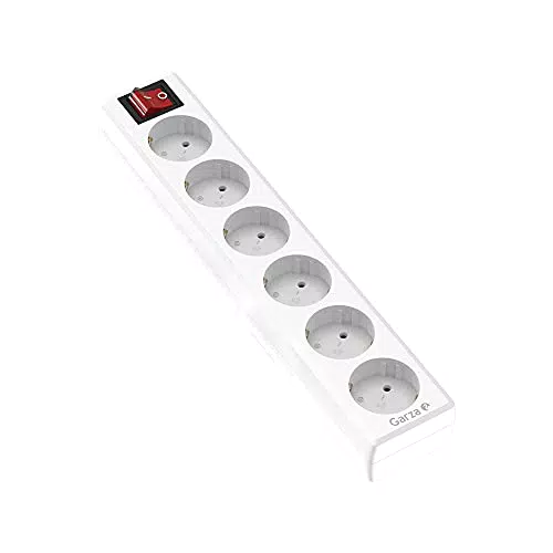 Garza Power - Regleta de enchufes sin cable con interruptor y protección infantil