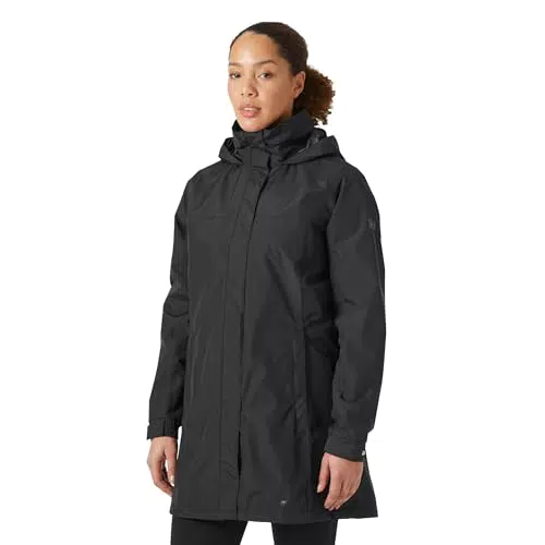 Helly Hansen Abrigo Largo Mujer Aden Impermeable con Capucha y Forro Rápido
