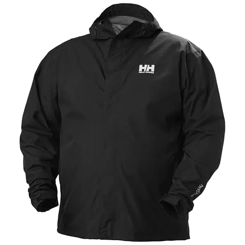 Helly Hansen Chaqueta de Lluvia Hombre Seven J Cazadora Ligera con Capucha Fija y Puños Ajustables
