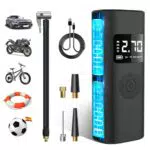 Hexinex Compresor de Aire Portátil 150PSI e Inflador con Power Bank y Linterna LED