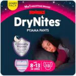 Huggies DryNites Bragas absorbentes para niña con máxima protección nocturna