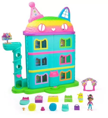 Gabby's Dollhouse Casa de Muñecas Festiva con Sonidos y Accesorios para Niños