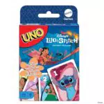 Mattel Juegos UNO Disney Lilo & Stitch, Juego de cartas familiar para +7 años