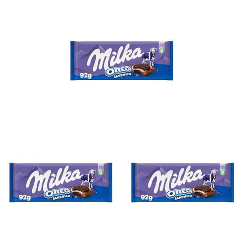 Milka Oreo Sandwich Tableta de Chocolate con Galletas Oreos y Crema Vainilla