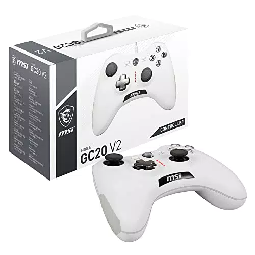 MSI Controlador Gamepad Force GC20 V2 con Cable para PC y Vibración USB 2.0