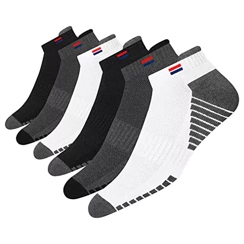 NAVYSPORT 6 Pares Calcetines Tobilleros Deporte Hombre Mujer Calcetines Algodón Running Ciclismo CrossFit