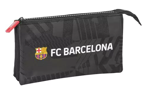 Safta F.C. Barcelona Portatodo Triple Infantil, Estuche Escolar Cómodo y Versátil