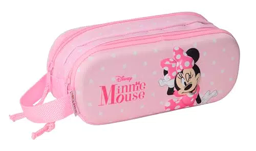 Safta Minnie Mouse 3D - Portatodo Doble 3D, Estuche Infantil