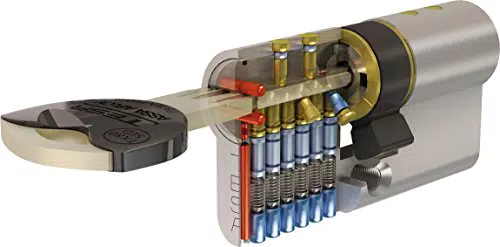 Tesa Assa Abloy TX853040L - Cilindro de Alta Seguridad Doble Embrague 30 x 40 mm