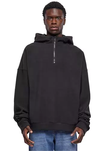Urban Classics Sudadera Oversized de Forro Polar con Media Cremallera para Hombre