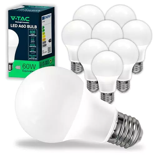 V-TAC Bombilla LED E27 A60 8,5W 806 Lumen Eficiencia Energética 200°